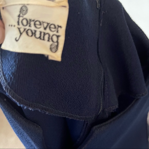 Vintage 70s navy Sheer Sleeve Dress (ooo) - Picture 8 of 8